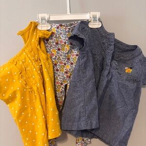 Carter’s 18 months - floral toddler girls short sleeve 2 shirt & 1 pants set